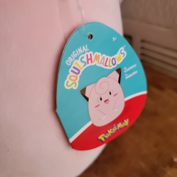 Squishmallow 12” Pokémon Clefairy Plush Pink Exclusive Soft Toy New w/ Tags - Picture 6 of 9